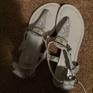 White guess sandals